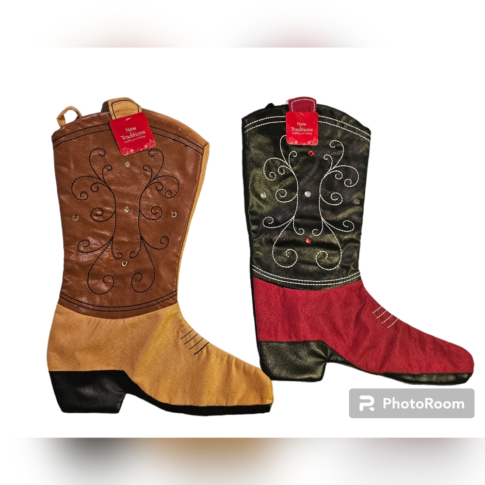 Western Christmas Stockings NWT Set Of Two
